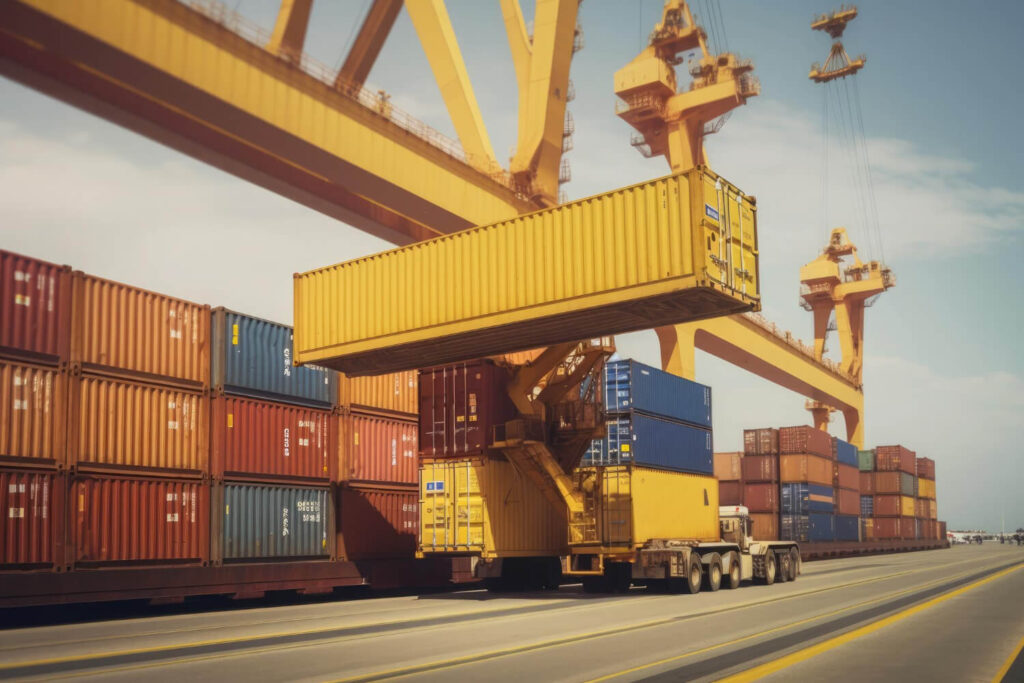 Container loading operations at an Indian seaport for import and export cargo