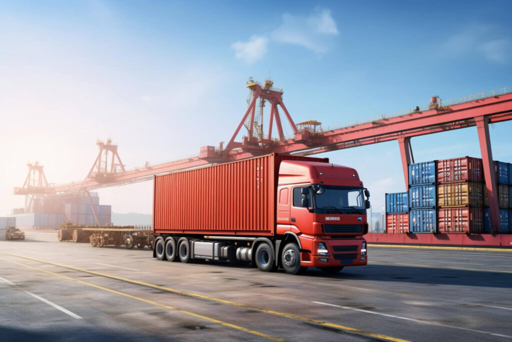 Buyer consolidation cargo truck transporting consolidated containers from Mumbai port