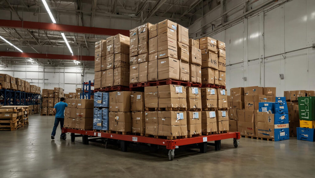Buyer consolidation warehouse combining shipments from multiple suppliers